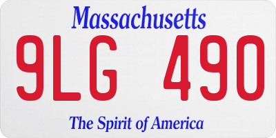 MA license plate 9LG490
