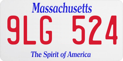 MA license plate 9LG524