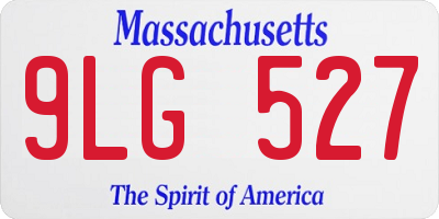 MA license plate 9LG527