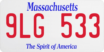 MA license plate 9LG533