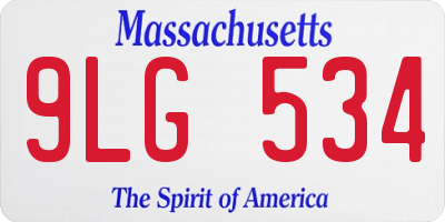 MA license plate 9LG534