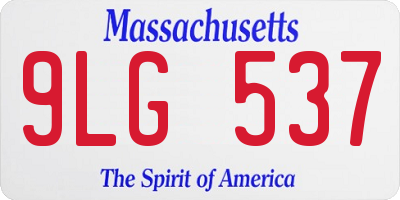 MA license plate 9LG537