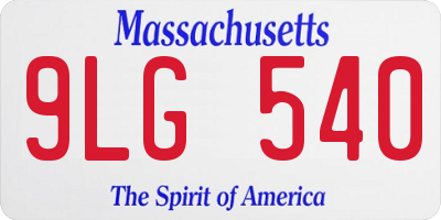 MA license plate 9LG540