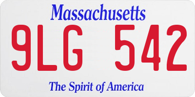 MA license plate 9LG542