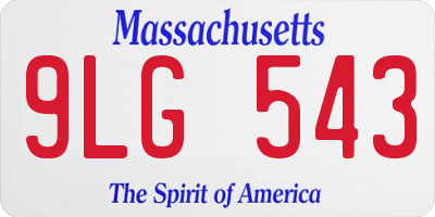 MA license plate 9LG543