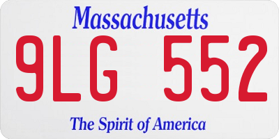 MA license plate 9LG552