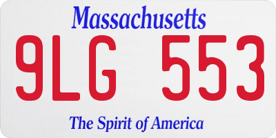 MA license plate 9LG553