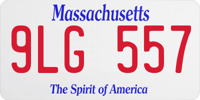 MA license plate 9LG557