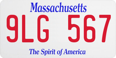 MA license plate 9LG567