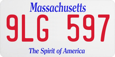 MA license plate 9LG597