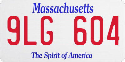 MA license plate 9LG604