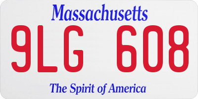 MA license plate 9LG608