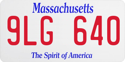 MA license plate 9LG640