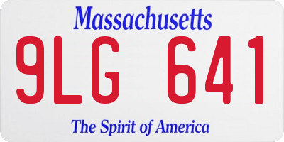 MA license plate 9LG641