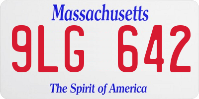 MA license plate 9LG642