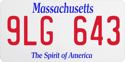 MA license plate 9LG643