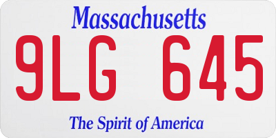 MA license plate 9LG645