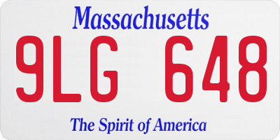 MA license plate 9LG648