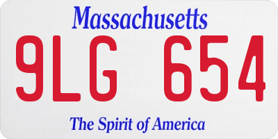 MA license plate 9LG654