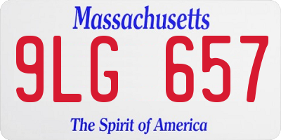 MA license plate 9LG657