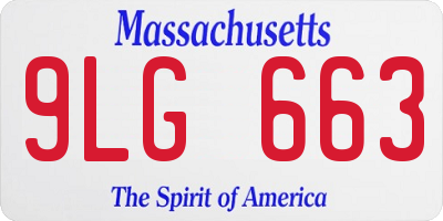 MA license plate 9LG663