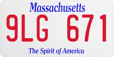 MA license plate 9LG671