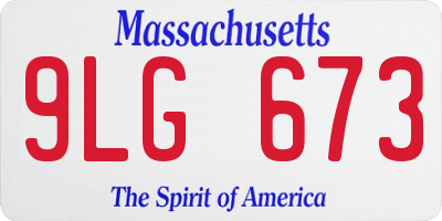 MA license plate 9LG673