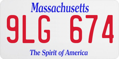 MA license plate 9LG674