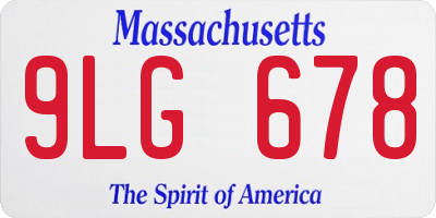 MA license plate 9LG678