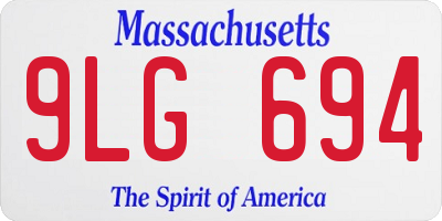 MA license plate 9LG694