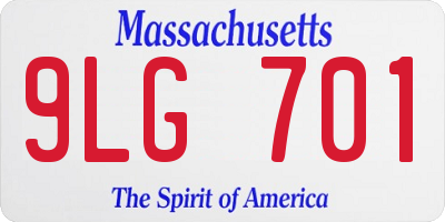 MA license plate 9LG701
