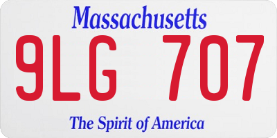 MA license plate 9LG707