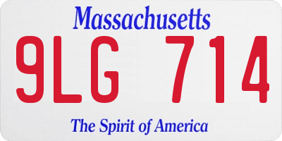 MA license plate 9LG714