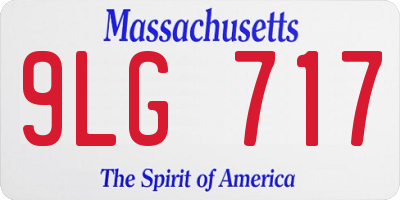 MA license plate 9LG717