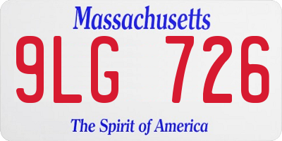 MA license plate 9LG726