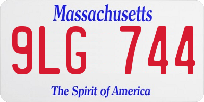 MA license plate 9LG744