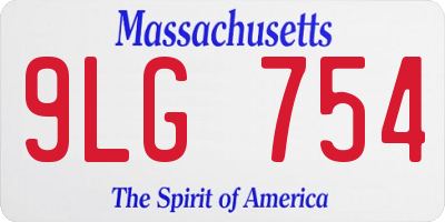 MA license plate 9LG754