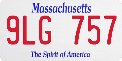 MA license plate 9LG757