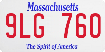 MA license plate 9LG760