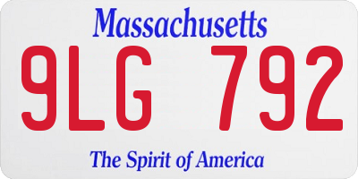 MA license plate 9LG792