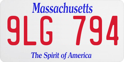 MA license plate 9LG794