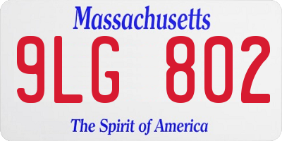 MA license plate 9LG802