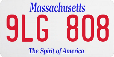 MA license plate 9LG808