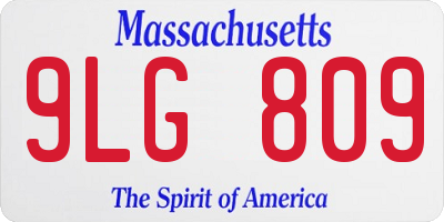 MA license plate 9LG809