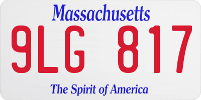 MA license plate 9LG817