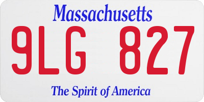 MA license plate 9LG827