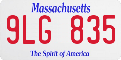 MA license plate 9LG835