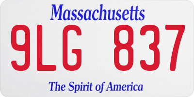 MA license plate 9LG837