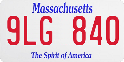 MA license plate 9LG840