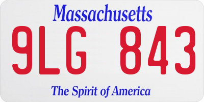 MA license plate 9LG843